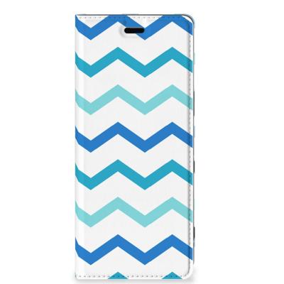 Sony Xperia 5 | Hoesje met Magneet | Zigzag Blauw Sony Xperia 5 | Hoesje met Magneet | Zigzag Blauw