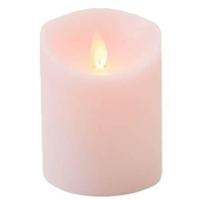 Anna's Collection LED kaars flame effect rustiek 7.5x10cm lichtroze 1 stuks - thumbnail