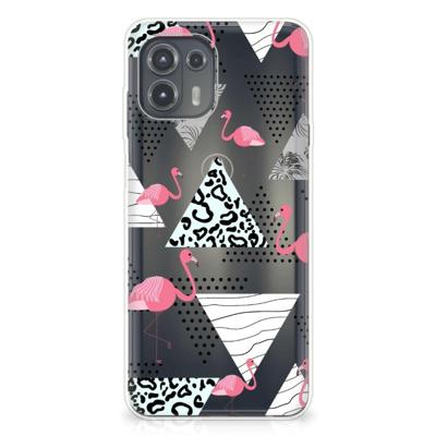 Motorola Edge 20 Lite | TPU Hoesje | Flamingo Triangle