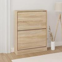 VidaXL Schoenenkast eiken 59x17x81 cm bewerkt hout - thumbnail