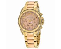 Michael Kors Dames MK6316 Blair chronograaf Rosekleurige gouden wijzerplaat tweekleurige roestvrijstalen armbandhorloge - thumbnail