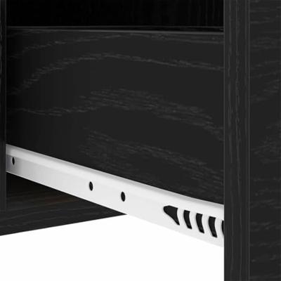 Nachtkastje met lade Zwart eiken 30 x 48 x 61 cm Bewerkt hout