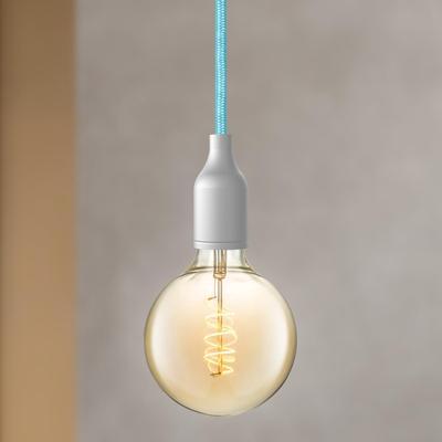 Strijkijzersnoer - Blauw - stof - bestel per meter - elektriciteitssnoer 3 aderig - textielkabel 2x0.75m² - VDE gekeurd - maak je eigen unieke lamp