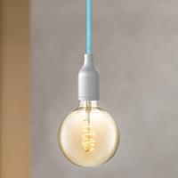 Strijkijzersnoer - Blauw - stof - bestel per meter - elektriciteitssnoer 3 aderig - textielkabel 2x0.75m² - VDE gekeurd - maak je eigen unieke lamp - thumbnail