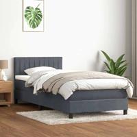 Boxspring met matras fluweel donkergrijs 80x220 cm - thumbnail
