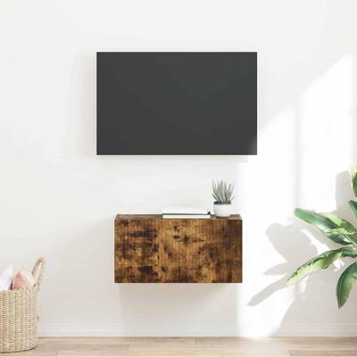 TV Wandkast Gerookt eiken 60 x 31 x 29.5 cm Bewerkt hout TV Wandkast Gerookt eiken 60 x 31 x 29.5 cm Bewerkt hout