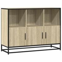 Dressoir 100x35x76 cm bewerkt hout sonoma eikenkleurig - thumbnail