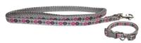 Little Rascals puppy halsband met lijn roze - thumbnail