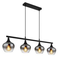 Globo 4-lichts hanglampMaxy zwart met smoke glas - 15548-4H1 - thumbnail
