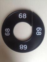 Maatring 9cm zwart/wit 68 - thumbnail