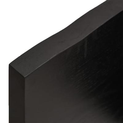 Tafelblad natuurlijke rand 220x60x4 cm eikenhout donkergrijs