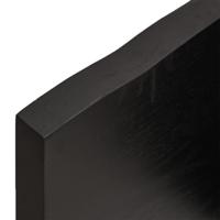 Tafelblad natuurlijke rand 220x60x4 cm eikenhout donkergrijs - thumbnail