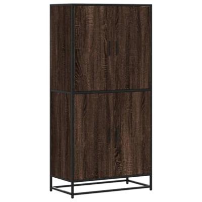 Hoge kast 68x35x139 cm bewerkt hout bruin eikenkleurig