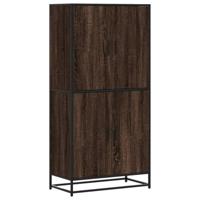 Hoge kast 68x35x139 cm bewerkt hout bruin eikenkleurig - thumbnail
