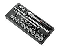 Facom Module Zeskant metrische doppen 1/2” met Ratel SL.161B - 26-delig - MOD.SL161-46 - thumbnail