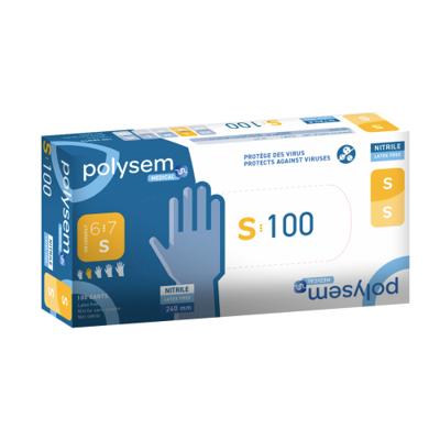 Nitril onderzoekshandschoenen | Polysem | Small | Bescherming tegen ziektekiemen en virussen | Latexvrij | DH6000-S