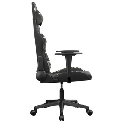 vidaXL Gamestoel kunstleer zwart en camouflage, televisiestoel, computer stoel, verstelbare stoel, racingstoel, bureaustoel, fauteuil, gamestoel