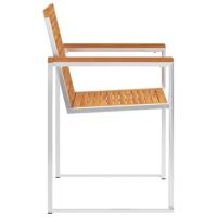 Tuinstoelen 4 st met kussens massief acaciahout - thumbnail