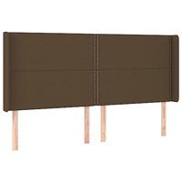 Boxspring met matras en LED stof donkerbruin 200x200 cm - thumbnail