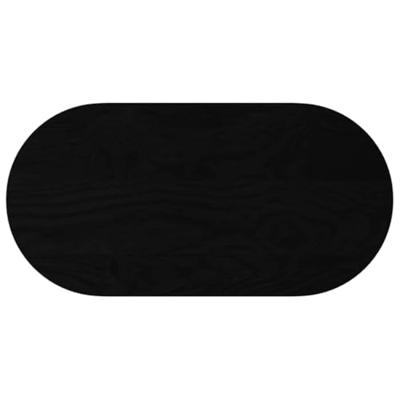 Tafelblad 80x40x4 cm ovaal massief eikenhout donkerbruin