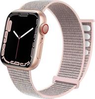 Nylon sport loop band - Zand roze - Extra sterke klittenbandsluiting - Geschikt voor Apple Watch 38mm / 40mm / 41mm / 42mm - thumbnail
