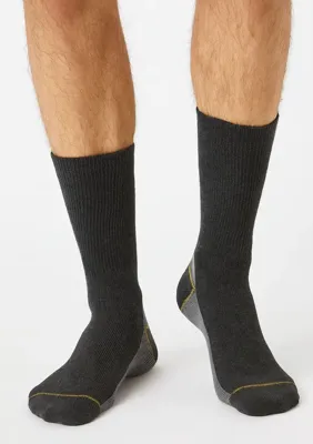 2-pack thermo wollen sokken - Yellow - Thermo werksokken heren - 42 - Antracite