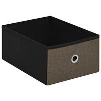 Opbergbank inklapbaar 76x38x38 cm kunstlinnen bruin - thumbnail