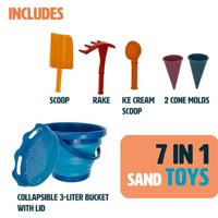 Set van 7 strandspellen COMPACTOYS blauw - thumbnail