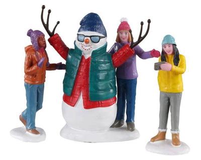 Snowman selfie set of 4 kerstfiguur LEMAX - Lemax