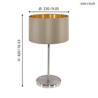 Eglo Landelijke tafellampMaserlo Beige/Goud - 31629 - thumbnail