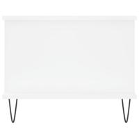 Salontafel 90x50x40 cm bewerkt hout wit - thumbnail