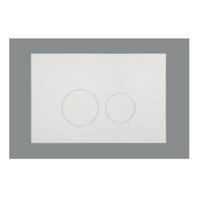 Bedieningsplaat Qeramiq Push Met DualfFush Frontbediening ABS Rond Glans Wit - thumbnail