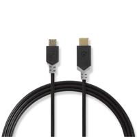Kabel USB 2.0 | Type-C male - Micro-B male | 1,0 m | Antraciet - thumbnail