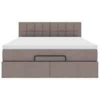 Bed met matras 140x190 cm stof taupe - thumbnail