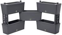 Bama Brick Koppelbare Plantenbakken 75L 59x23x27 cm 5 Stuks Antraciet - thumbnail