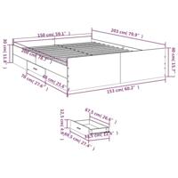 Bedframe met lades bewerkt hout gerookt eikenkleurig 150x200 cm - thumbnail