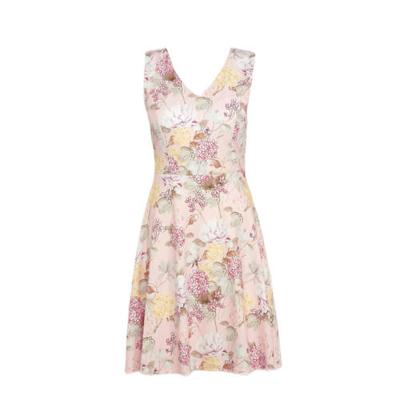 LOLALIZA gebloemde A-lijn jurk NEWFRAN lichtroze/geel/donkerroze