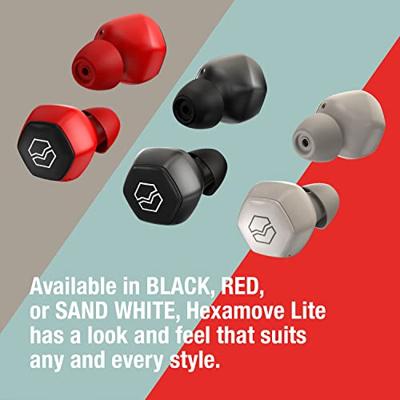 V-MODA Hexamove Lite draadloze oordopjes, Bedien je audio, beantwoord oproepen en krijg toegang tot spraakassistenten (rood)