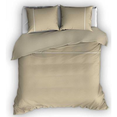 Flanellen Dekbedovertrek Duchesse Zand/Wit-240 x 200/220 cm