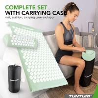 Tunturi Spijkermat met kussen - Acupressuur - Meditatie Mat - Acupunctuur Set - 68x42x2 cm - Mint - thumbnail