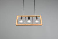 Trio HanglampAgra 3-lichts hout met zwart - 313800332 - thumbnail