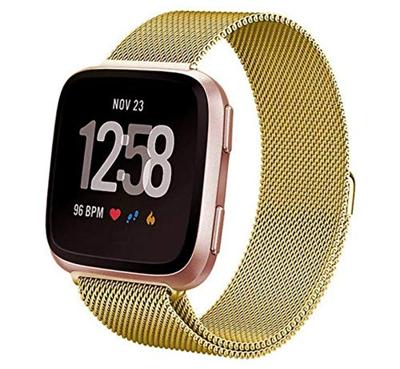 Fitbit Versa 1 / 2 & Lite milanese bandje - Maat: Large - Goud Fitbit Versa 1 / 2 & Lite milanese bandje - Maat: Large - Goud