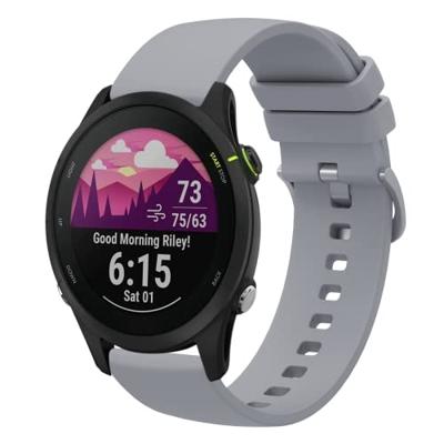 Garmin Venu 3s / Vivoactive 4s / Venu 2s / Vivomove 3s / Forerunner 255s - Soft siliconen bandje - Grijs Garmin Venu 3s / Vivoactive 4s / Venu 2s / Vivomove 3s / Forerunner 255s - Soft siliconen bandje - Grijs