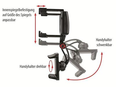 Eufab KFZ Smartphone Halterung Telefoonhouder voor in de auto 80 mm (max) 7 inch (max)