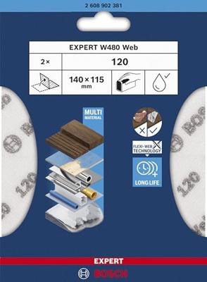 Bosch Accessories 2608902381 2608902381 Schuurblad Korrelgrootte (num) 120 (l x b) 140 mm x 115 mm 2 stuk(s)