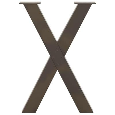 Eettafelpoten 2 st X-vormig 60x(72-73) cm staal naturel