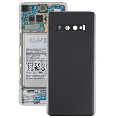 Batterij achtercover met camera lens voor Galaxy S10 (zwart)