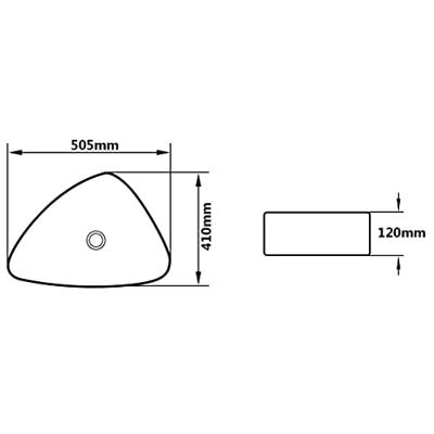 VidaXL Wastafel driehoekig 50,5x41x12 cm keramiek zwart