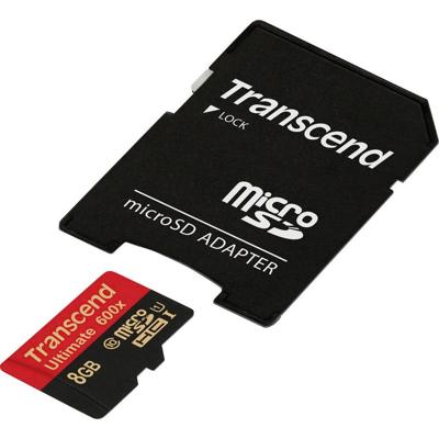 Transcend Ultimate (600x) microSDHC-kaart Industrial 8 GB Class 10, UHS-I Incl. SD-adapter Transcend Ultimate (600x) microSDHC-kaart Industrial 8 GB Class 10, UHS-I Incl. SD-adapter