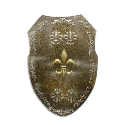 ijzeren muurschild met fleur de lis - roest (rx-372)